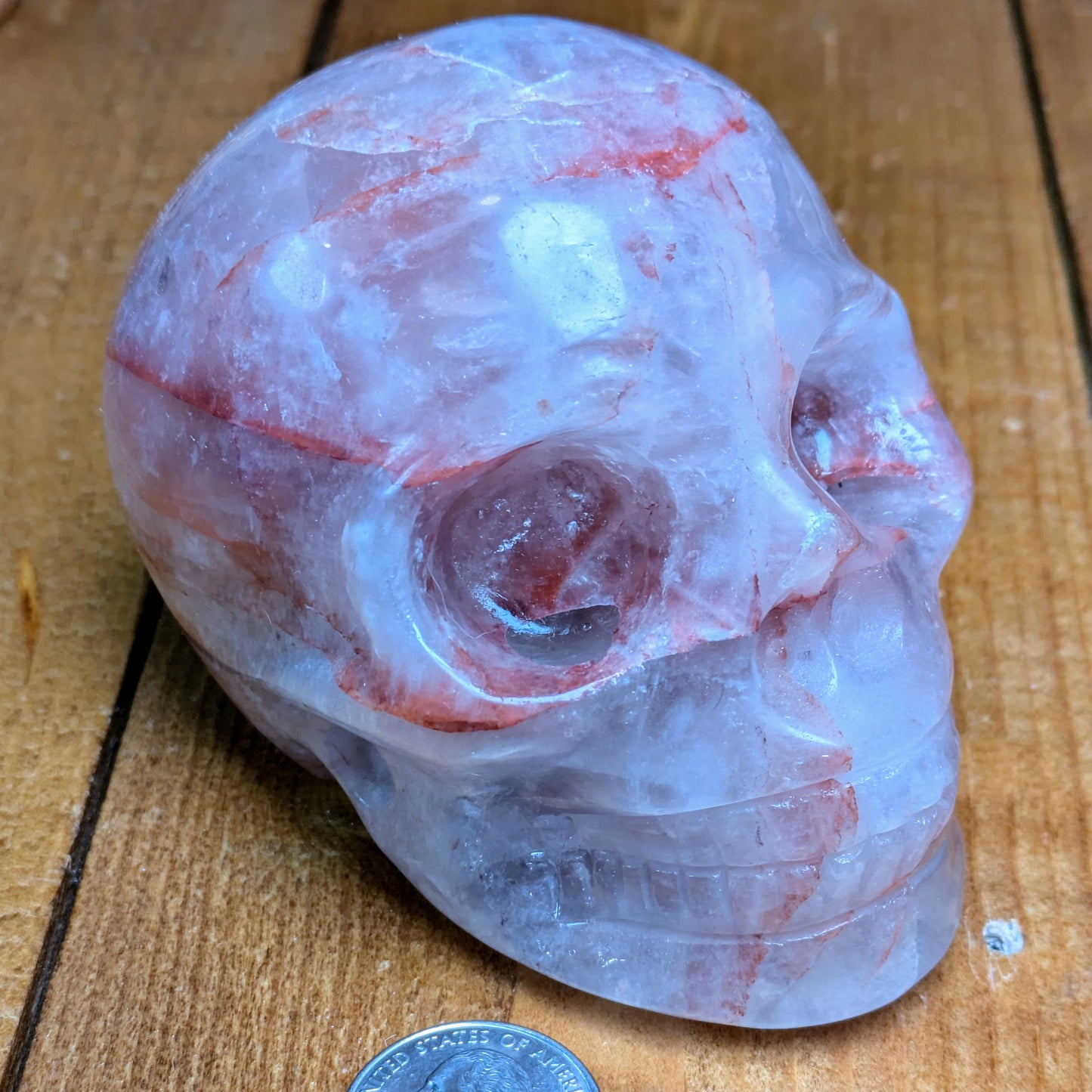 Hematoid Quartz Skull 746g