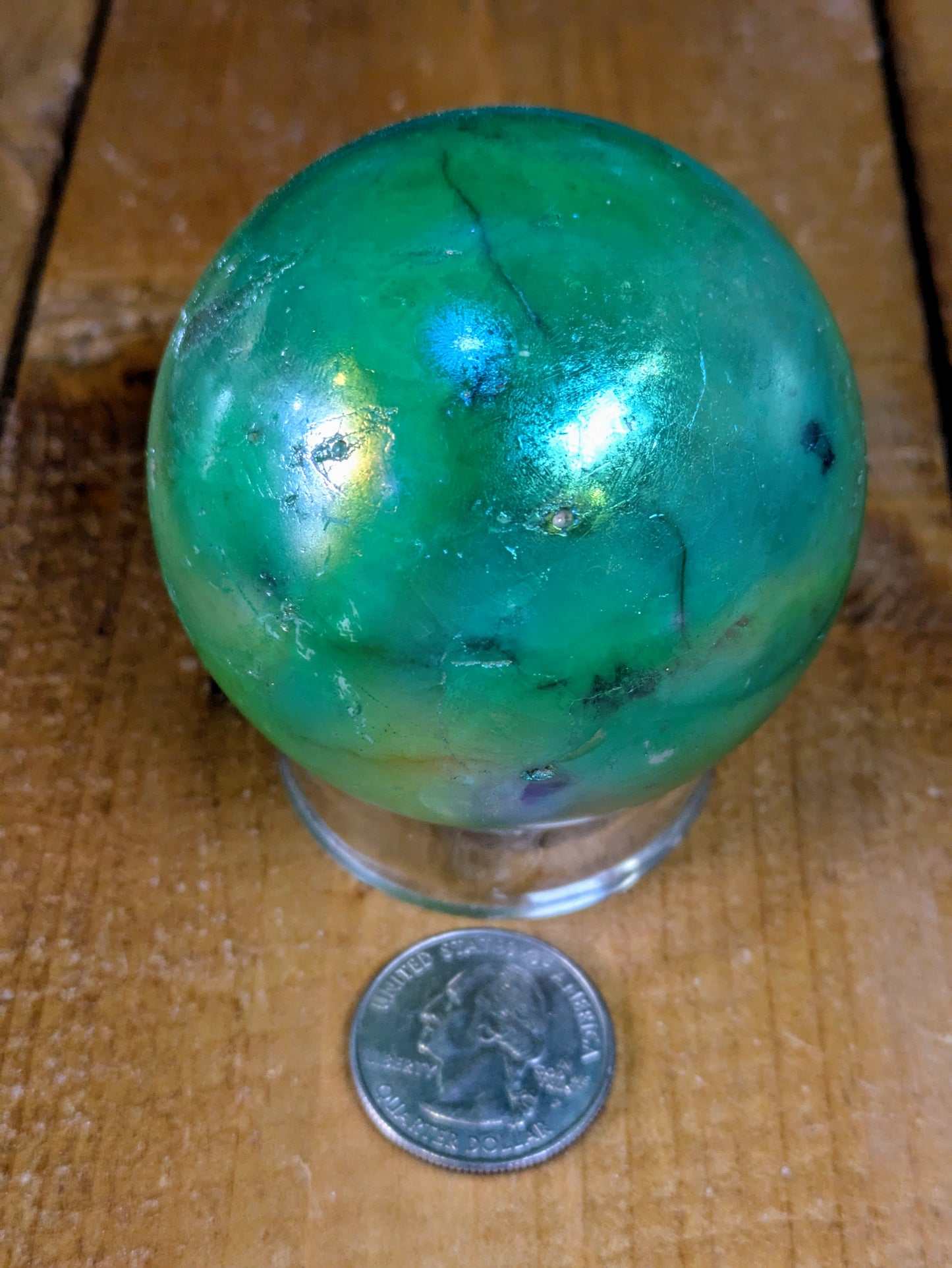 Aura Quartz Sphere Green 336g