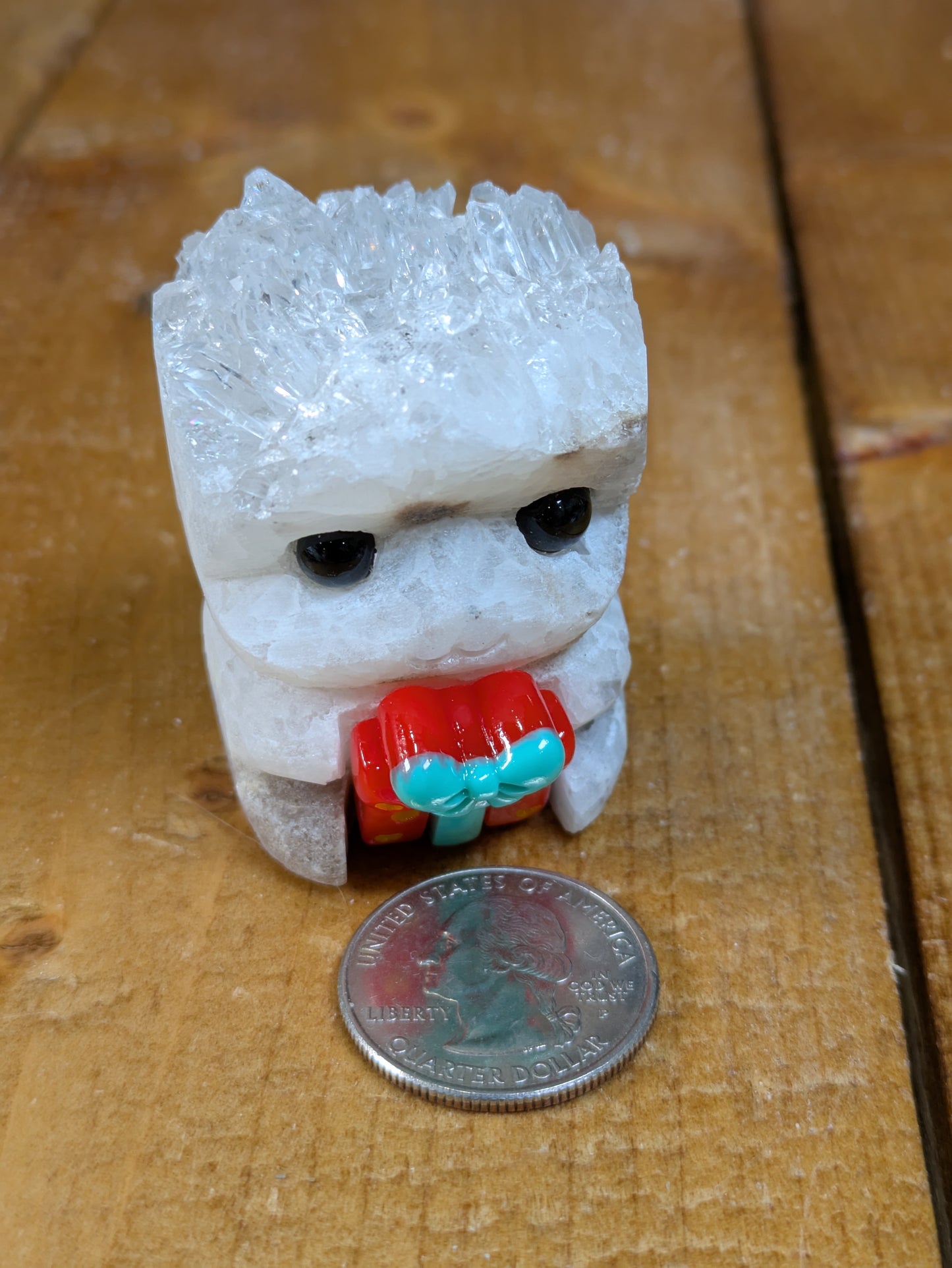 Quartz Cluster Hedgehog Carving w/ Gift