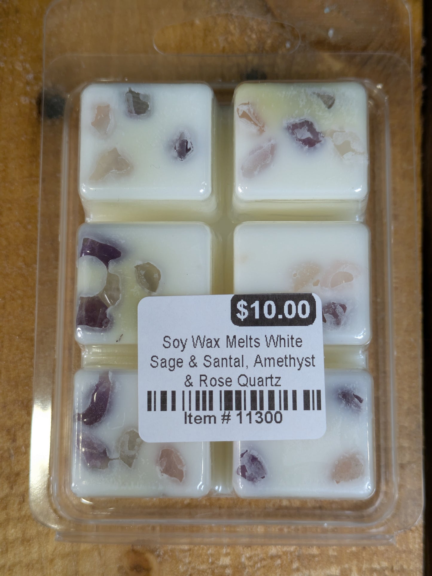 White Sage & Santal Soy Wax Melts w/ Amethyst & Rose Quartz