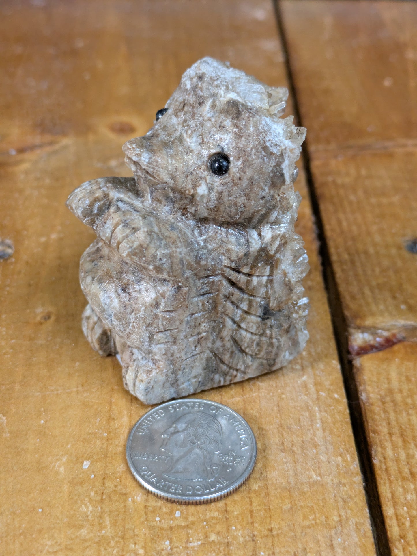 Quartz Cluster Hedgehog Carving 127g