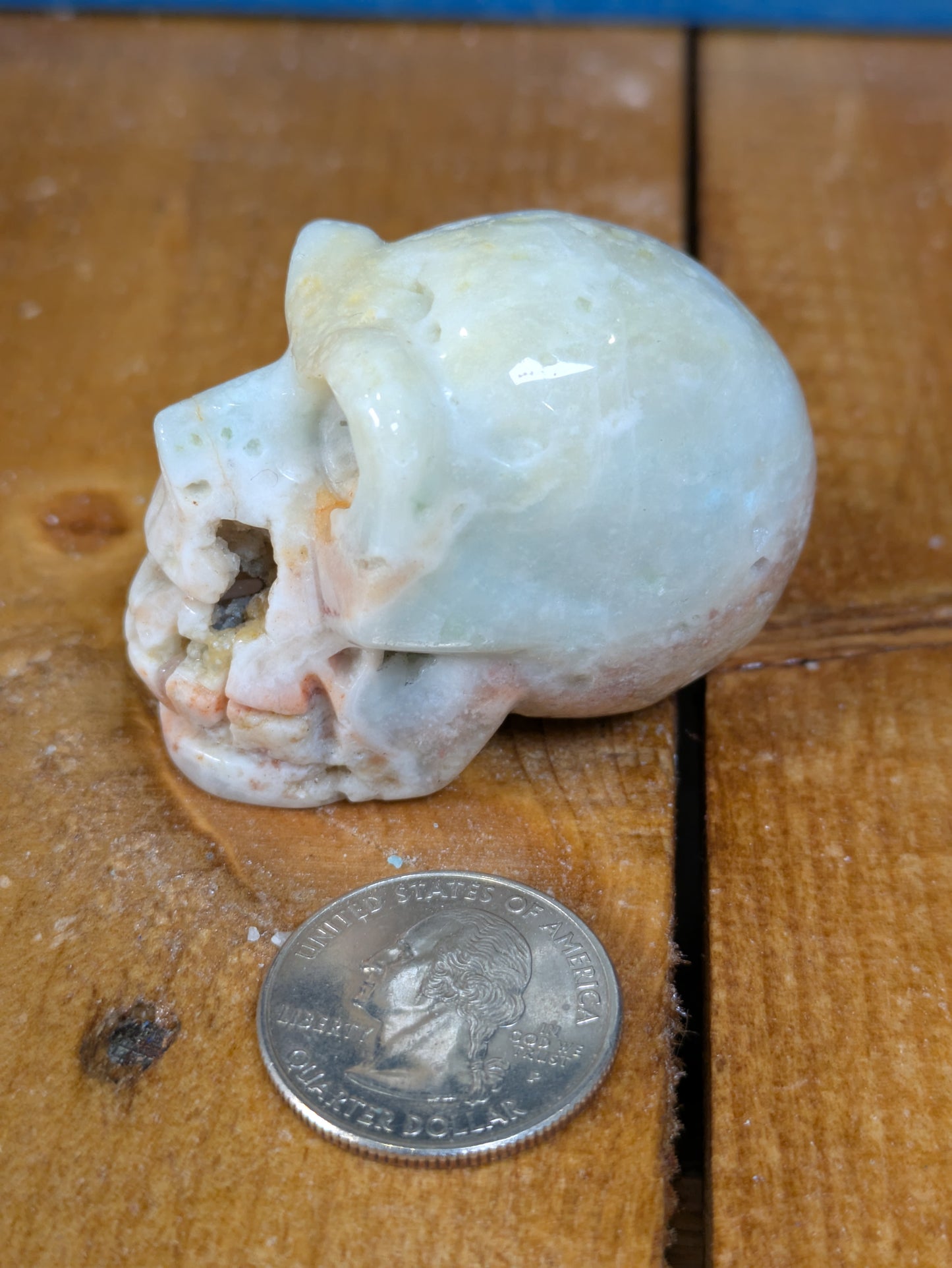 Amazonite Skull Carving 87g