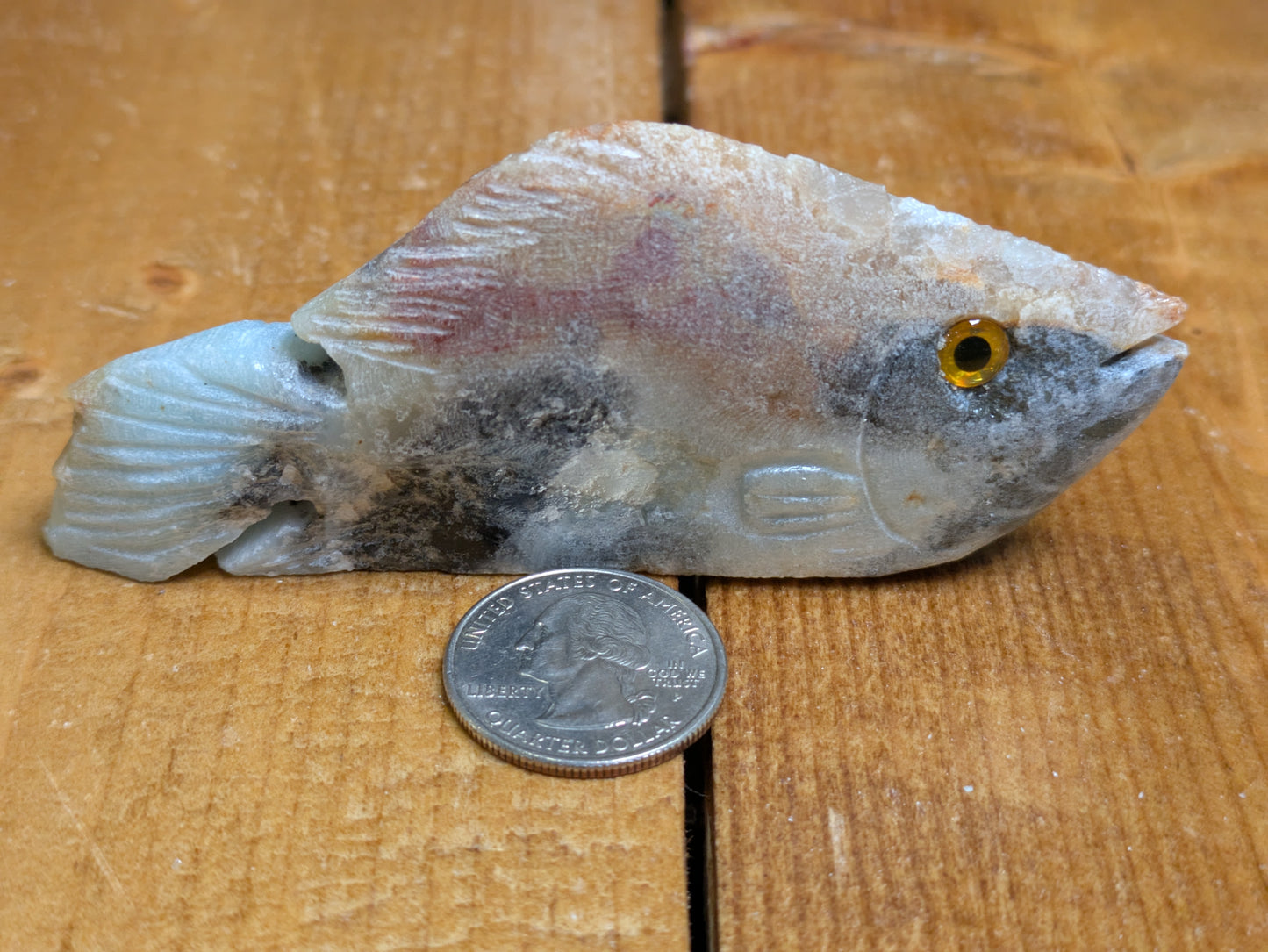 Amazonite Fish Carving 77g