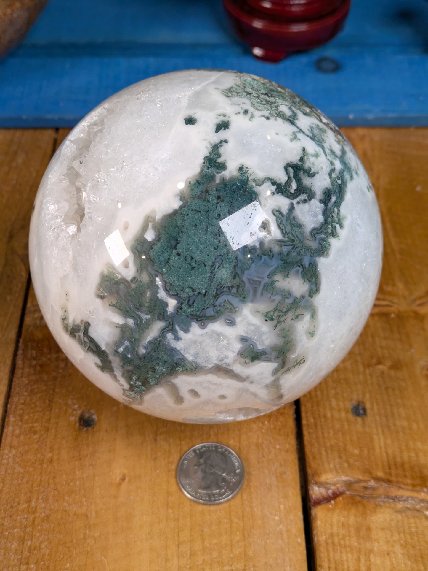 Moss Agate Sphere 2088g