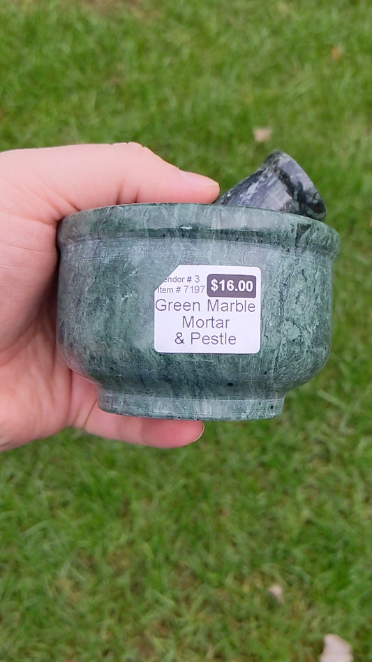 Green Marble Mortar & Pestle