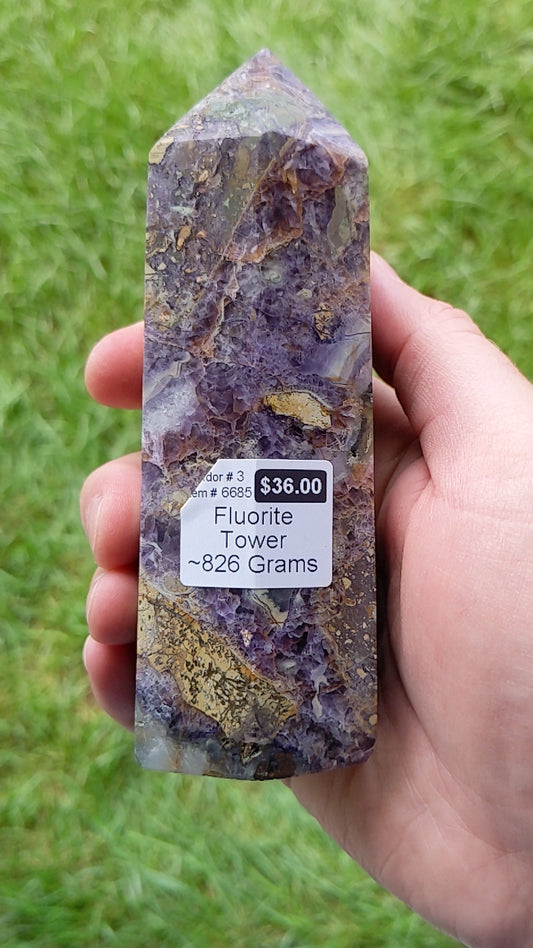 Purple Fluorite Matrix Tower 826g