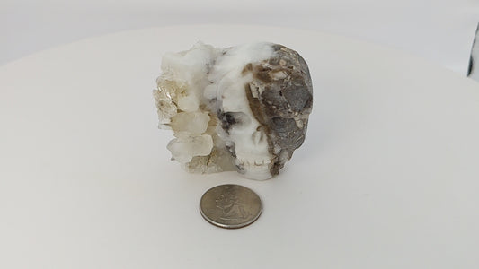 Quartz Cluster Skull Carving 109g