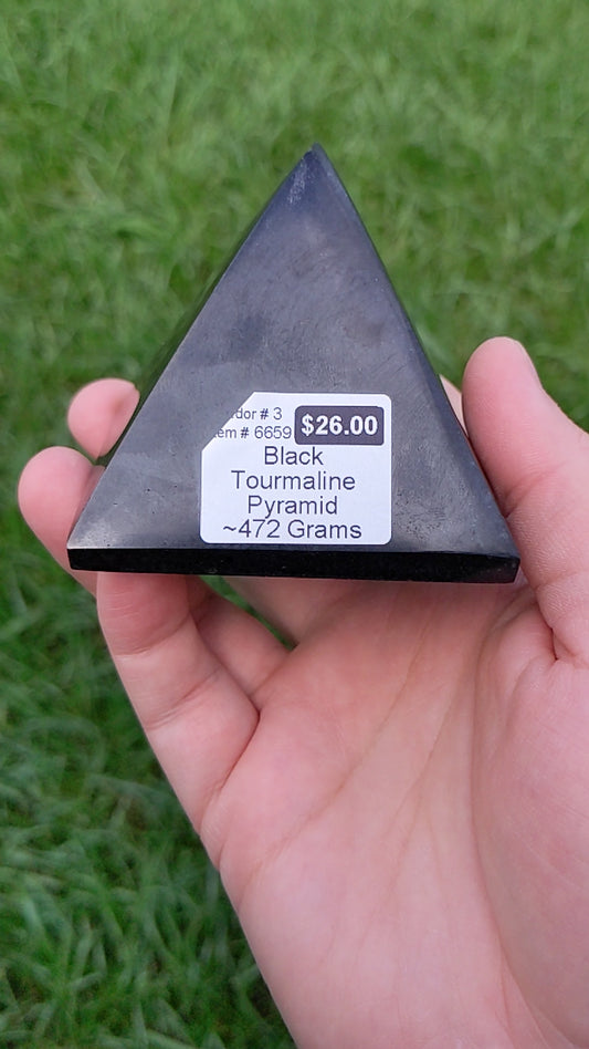 Black Tourmaline Pyramid 472g