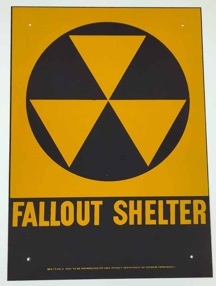 Original 1962 Type FS-2 Fallout Shelter Sign