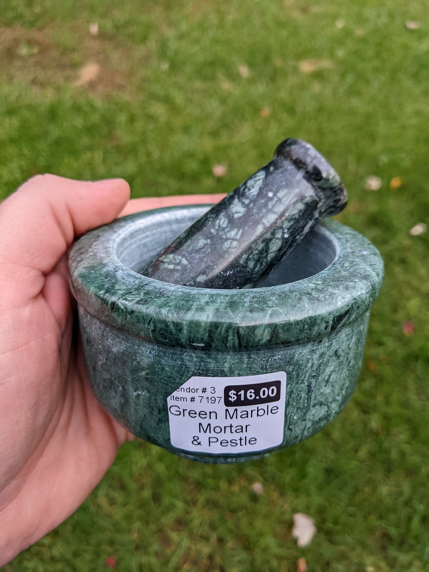 Green Marble Mortar & Pestle