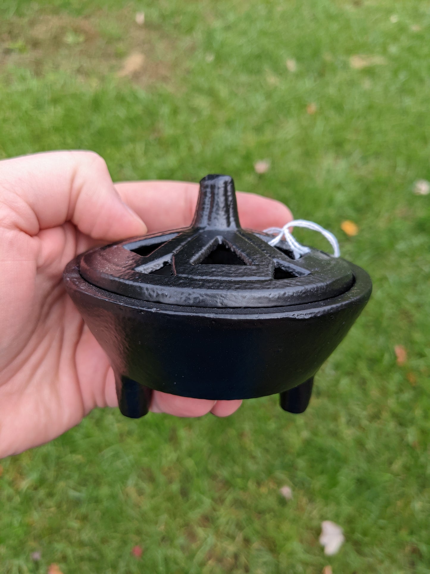 Cast Iron Cauldron with Sloted Lid