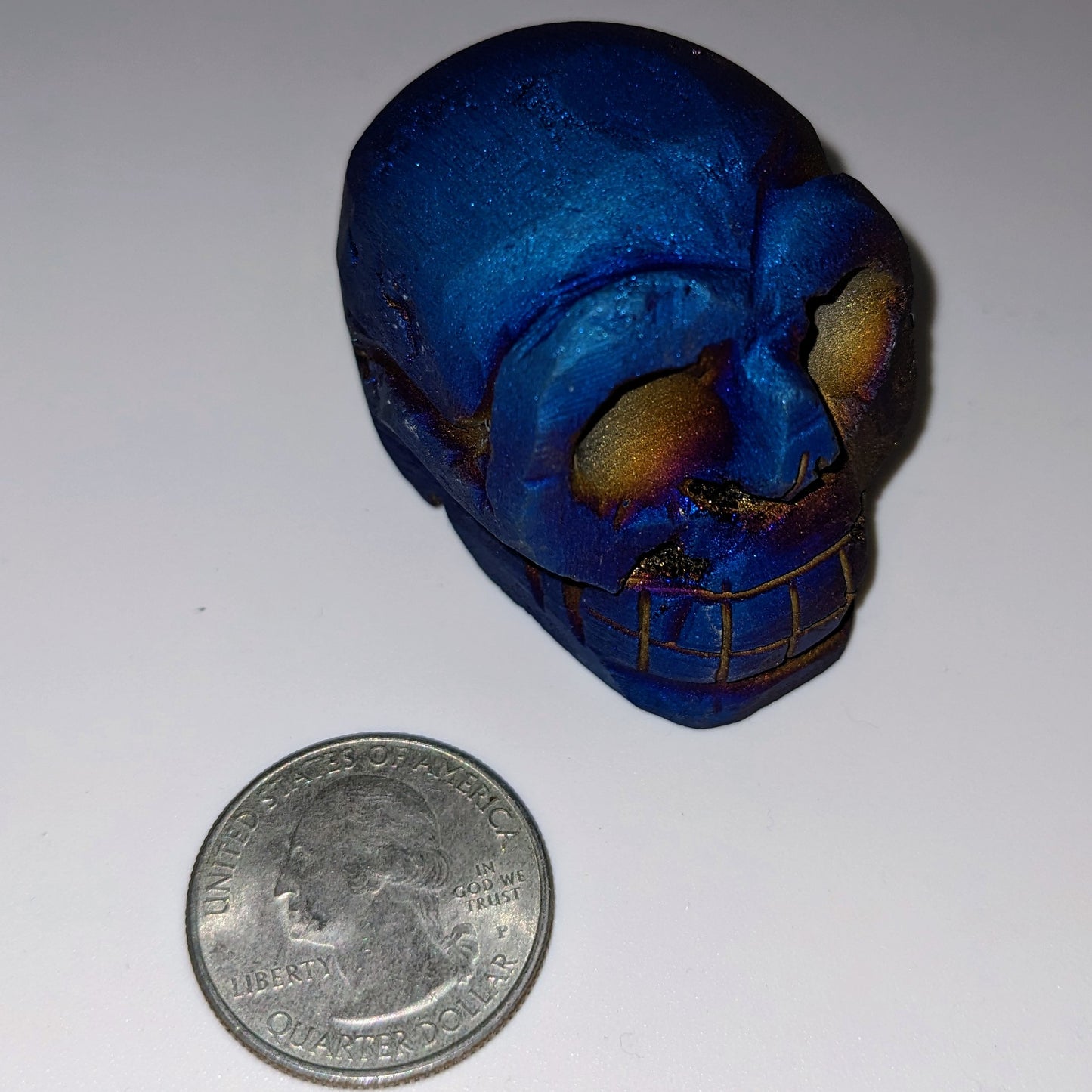 Blue Titanium Coated Druzy Skull