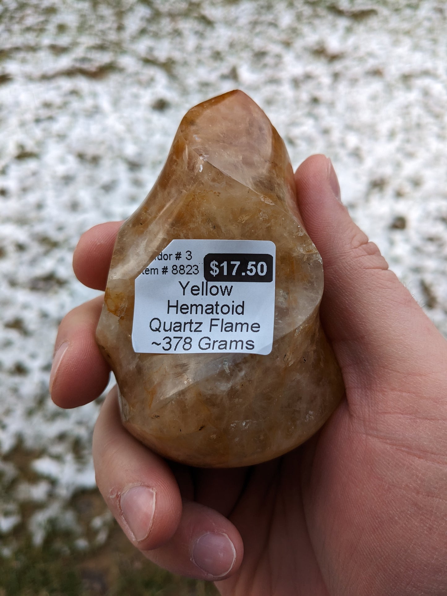 Yellow Hematoid Quartz Flame 378g