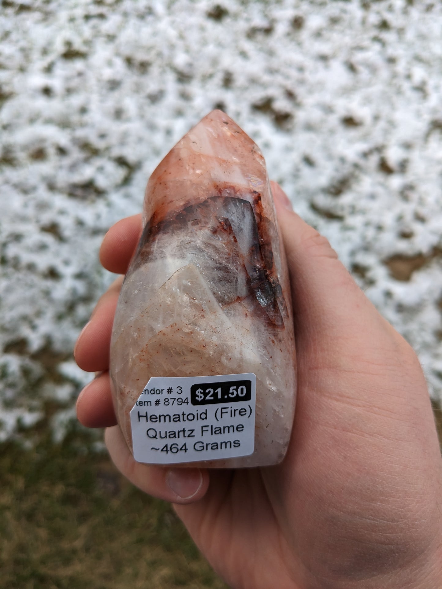 Red Hematoid Quartz Flame 464g