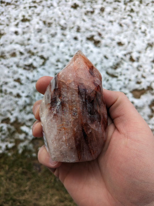 Red Hematoid Quartz Flame 464g