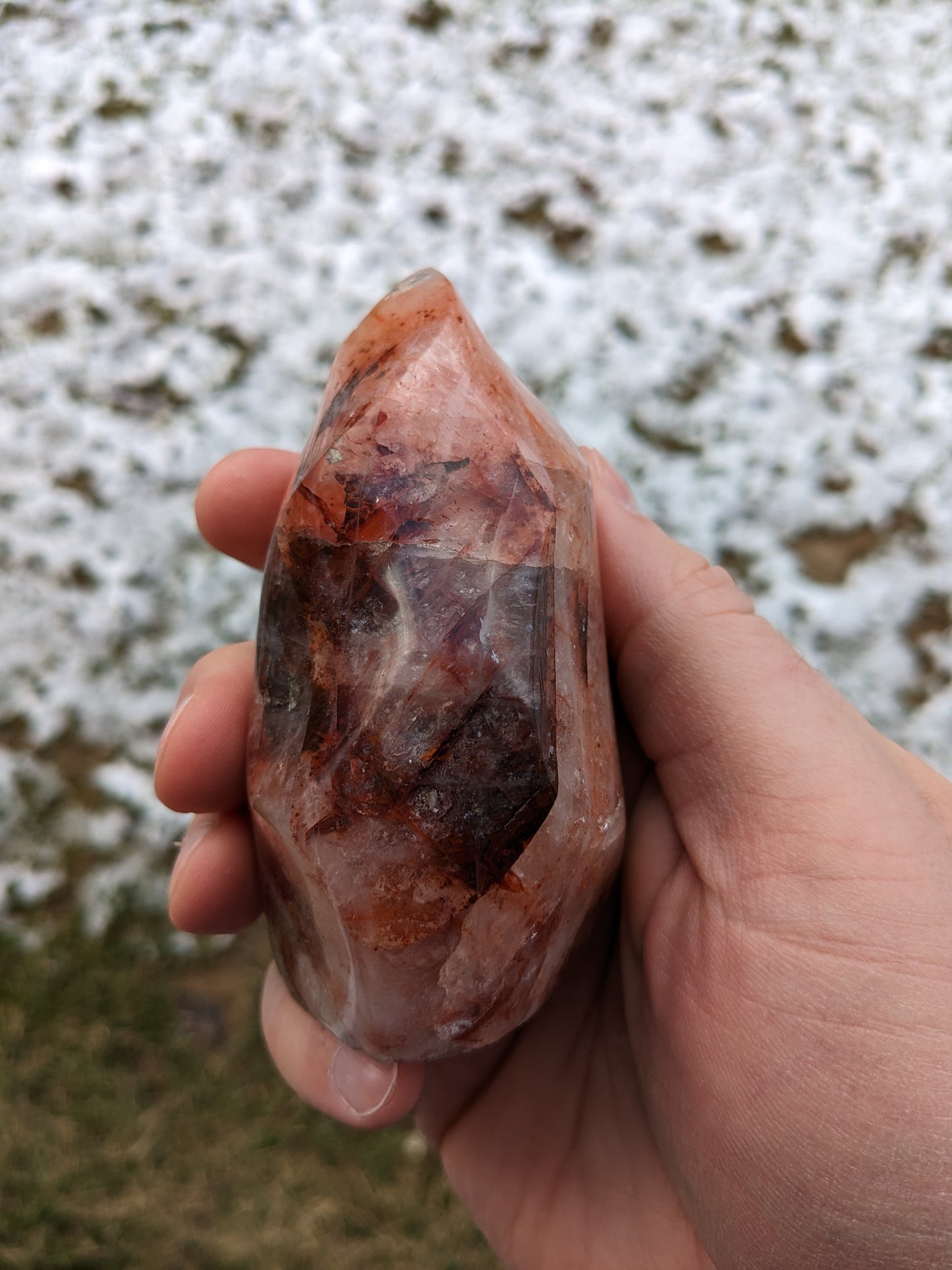 Red Hematoid Quartz Flame 464g