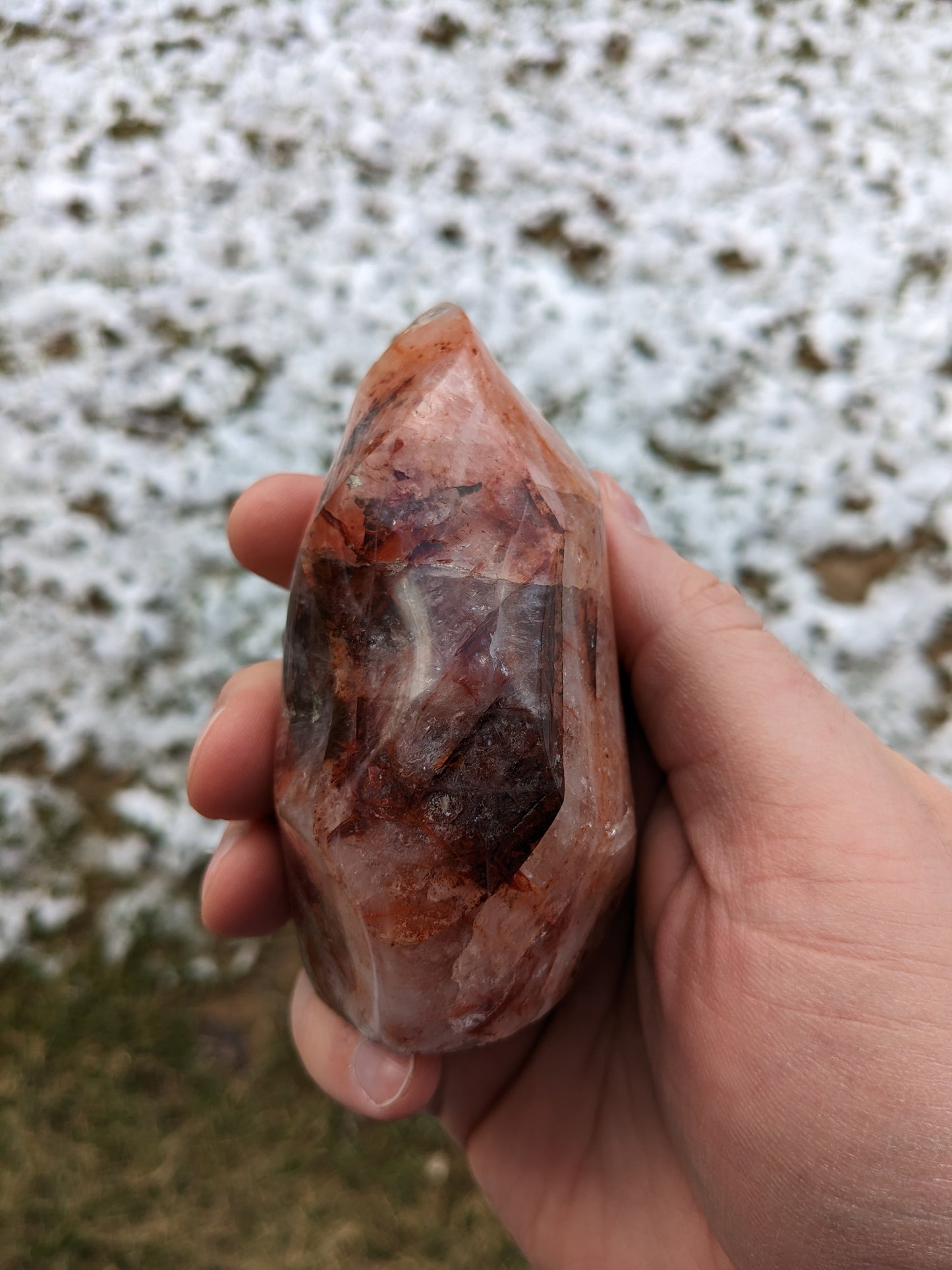 Red Hematoid Quartz Flame 464g