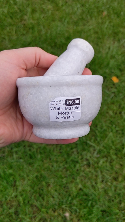 White Marble Mortar & Pestle