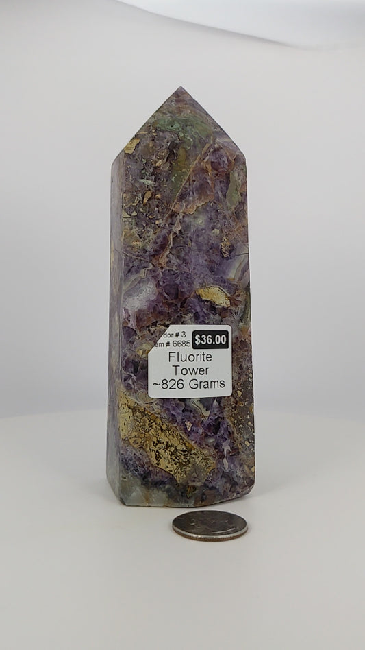 Purple Fluorite Matrix Tower 826g