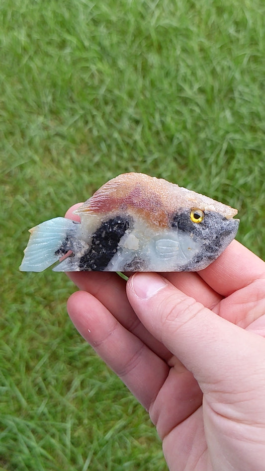 Amazonite Fish Carving 77g