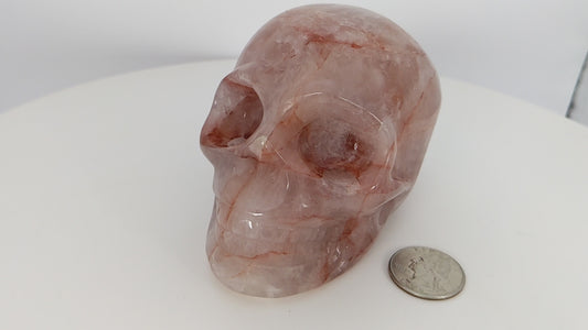 Hematoid Quartz Skull 746g