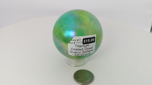 Aura Quartz Sphere Green 336g